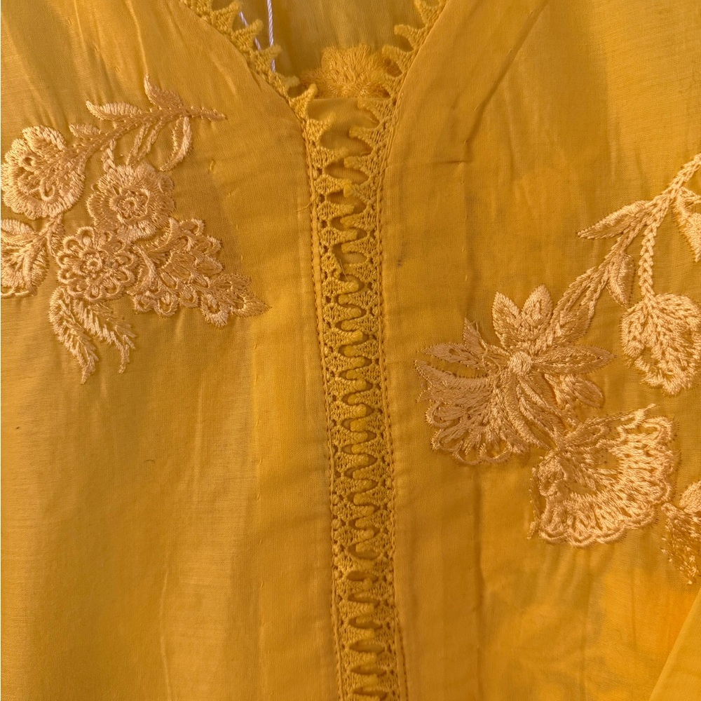 Yellow Embroidered Tunic - Picture 2 of 7